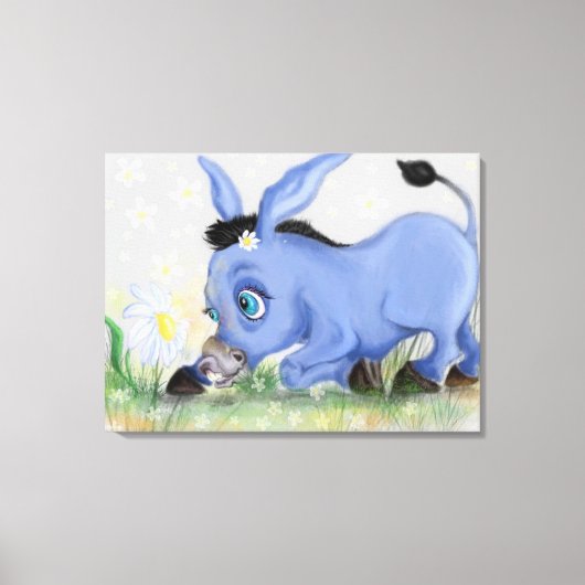 Donkey en Daisy Canvas Print (Voorkant)