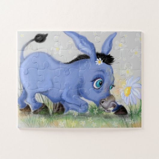 Donkey en Daisy Puzzle Gift - Schilderen Legpuzzel (Horizontaal)