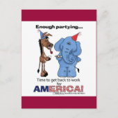 Donkey en Elephant genoeg Partnerschap! Uitnodiging Briefkaart (Voorkant)