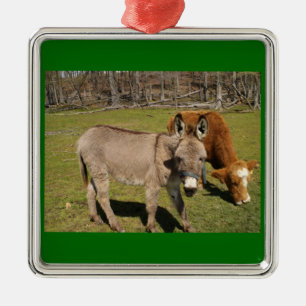Donkey en Koe Ornament