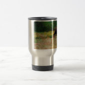 Donkey en paard in een Herfst veld. Reisbeker (Center)