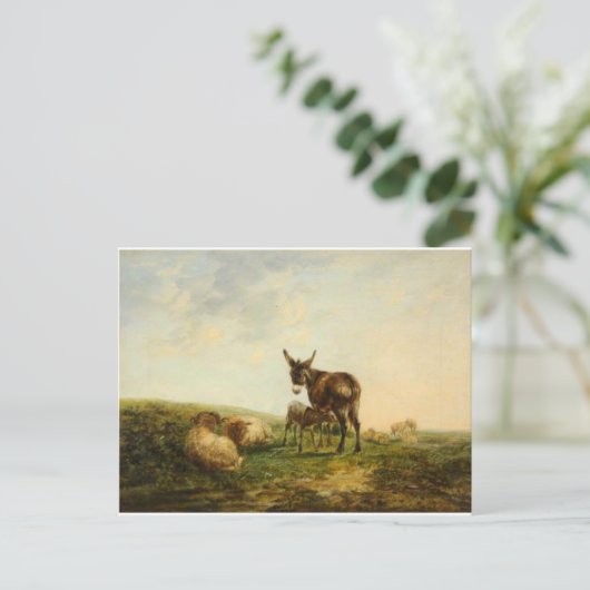 Donkey en Sheep van William Shayer Briefkaart (Staand voorkant)