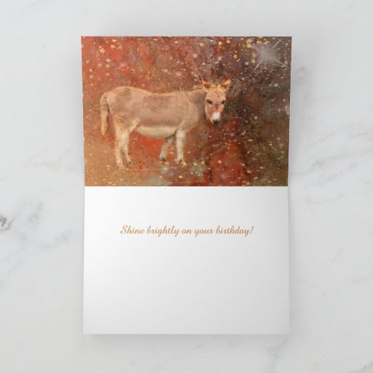 Donkey en Stardust Birthday Kaart (Binnen)