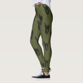 Donkey Face Stamp Olive Leggings (Links)