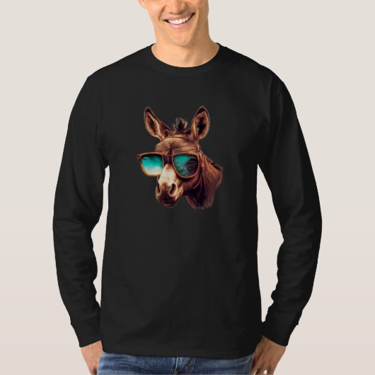 Donkey Face with Sunglasses T-shirt (Voorkant)