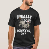 Donkey Farmer Donkey Mule ik hou echt van Donkeys  T-shirt (Voorkant)