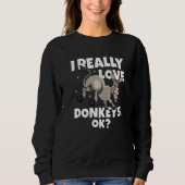 Donkey Farmer Donkey Mule, ik hou echt van Donkeys Trui (Voorkant)