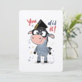 Donkey Genius Afstuderen - Nerd bril en Pet Kaart (Staand voorkant)
