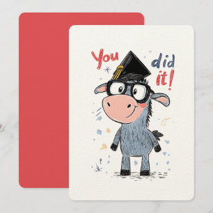 Donkey Genius Afstuderen - Nerd bril en Pet Kaart