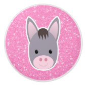 Donkey Glitter Keramische Knop (Voorkant)