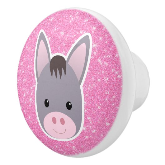 Donkey Glitter Keramische Knop (Rechts)