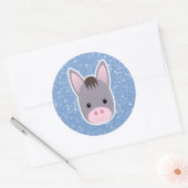 Donkey Glitter Ronde Sticker (Envelop)