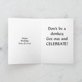 DONKEY GROUP BIRTHDAY WISHES KAART (Binnen)