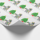 Donkey hangende kerstlichten cadeaupapier (Hoek)