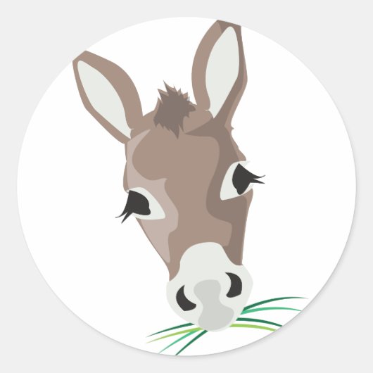 Donkey Head Ronde Sticker (Voorkant)