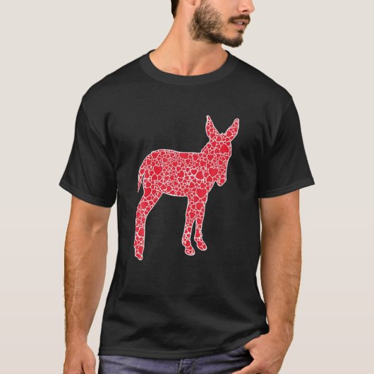 Donkey Hearts Valentijnsdag Jackass Mule Lover G T-shirt (Voorkant)