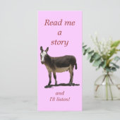 Donkey heeft Funny Tail Cute Children's Bladwijzer (Staand voorkant)