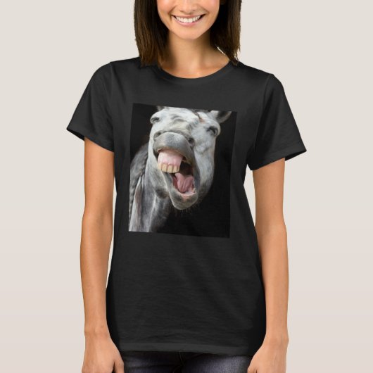 Donkey Horse Face Showing Off Cute and  Face Anima T-shirt (Voorkant)