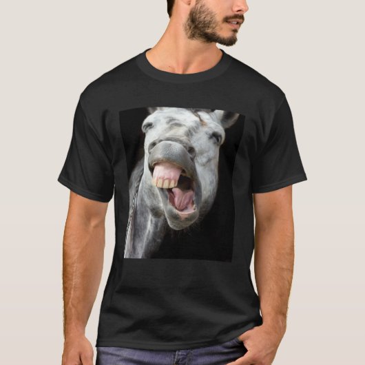 Donkey Horse Face Showing Off Cute and Face Anima T-shirt (Voorkant)