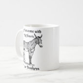 Donkey houdt van koffie mok Lange oren grote harte (Voorkant links)