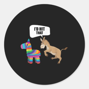 Donkey ID zegt dat Pinata Mexican Funny Cinco de M Ronde Sticker