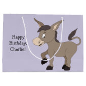 Donkey illustratie, aangepaste tekstcadeautas large cadeautasje (Achterkant)
