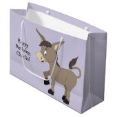 Donkey illustratie, aangepaste tekstcadeautas large cadeautasje (Voorkant Gekanteld)