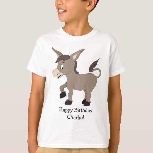 Donkey illustratie aangepaste tekstkleding t-shirt (Voorkant)