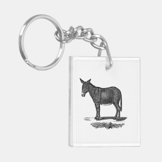  Donkey Illustration - Donkeys 1800 Sleutelhanger (Voorkant Links)