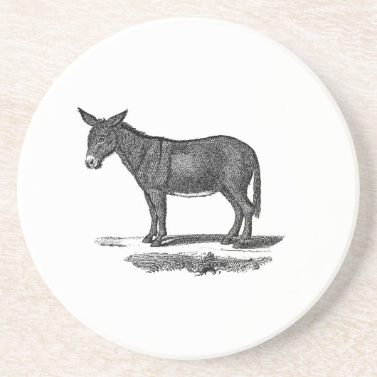 Donkey Illustration - Donkeys 1800 Zandsteen Onderzetter (Voorkant)
