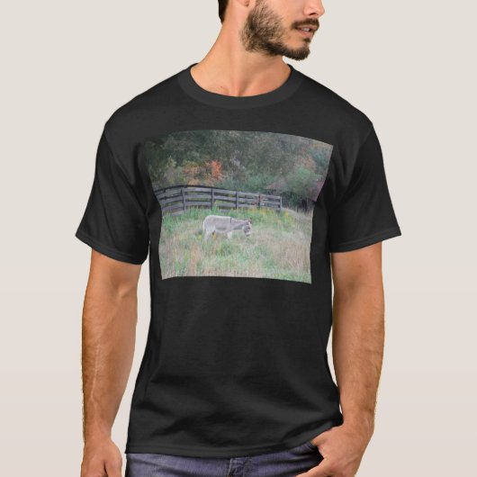 Donkey in een Herfst herfst veld. T-shirt (Voorkant)