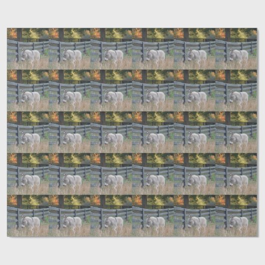 Donkey in een herfst veld cadeaupapier (Vlak)