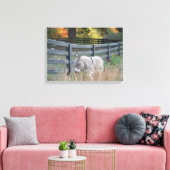 Donkey in een herfst veld canvas afdruk (Insitu (Woonkamer))