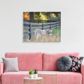 Donkey in een herfst veld canvas afdruk (Insitu (Woonkamer))