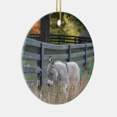 Donkey in een herfst veld keramisch ornament (Rechts)