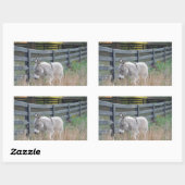 Donkey in een herfst veld rechthoekige sticker (Vel)