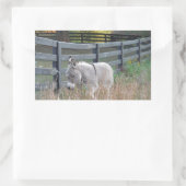 Donkey in een herfst veld rechthoekige sticker (Tas)