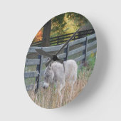 Donkey in een herfst veld ronde klok (Hoek)