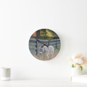 Donkey in een herfst veld ronde klok (Huis)