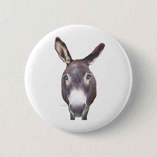 Donkey in je gezicht ronde button 5,7 cm (Voorkant)