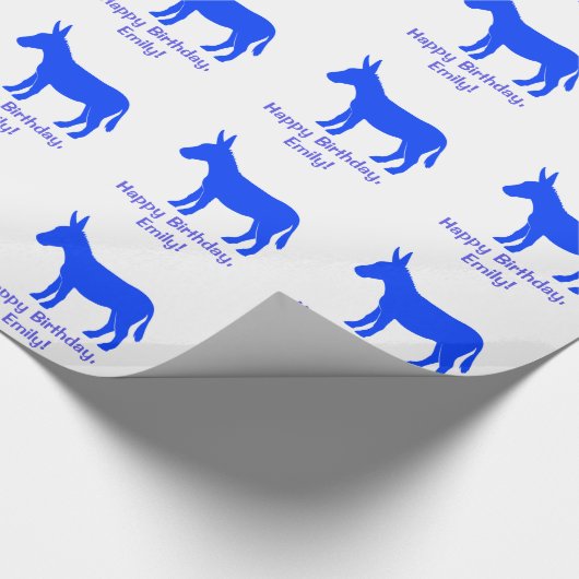 Donkey in Silhouette Name  Cadeaupapier (Hoek)