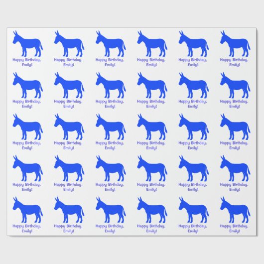 Donkey in Silhouette Name  Cadeaupapier (Vlak)