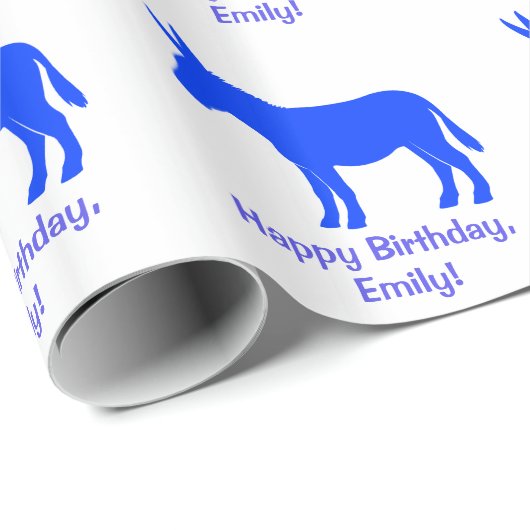 Donkey in Silhouette Name Cadeaupapier (Rol Hoek)