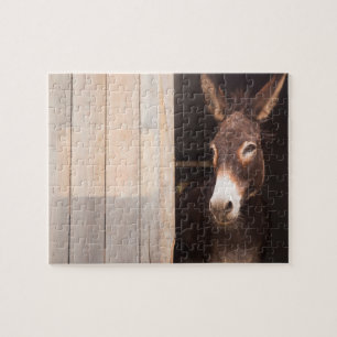 Donkey in Stable   Landbouwdieren Legpuzzel