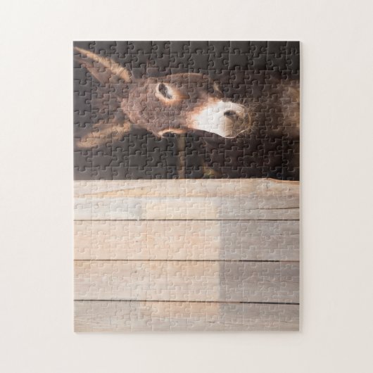 Donkey in Stable | Landbouwdieren Legpuzzel (Verticaal)