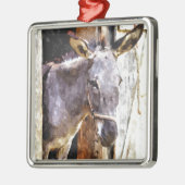 Donkey in waterverf metalen ornament (Links)
