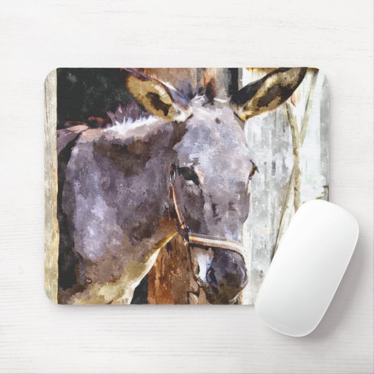 Donkey in waterverf muismat (Met muis)