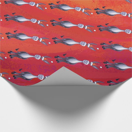 Donkey kerst op groen cadeaupapier (Hoek)