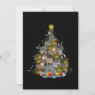 Donkey kerstboom Funny Donkey Lover Gifts Xma Feestdagenkaart