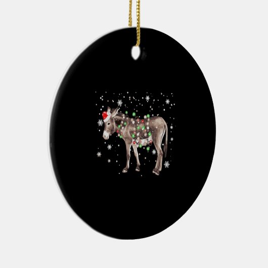 Donkey-kerstkleur verlicht kerstkerstkerstkerstker keramisch ornament (Rechts)